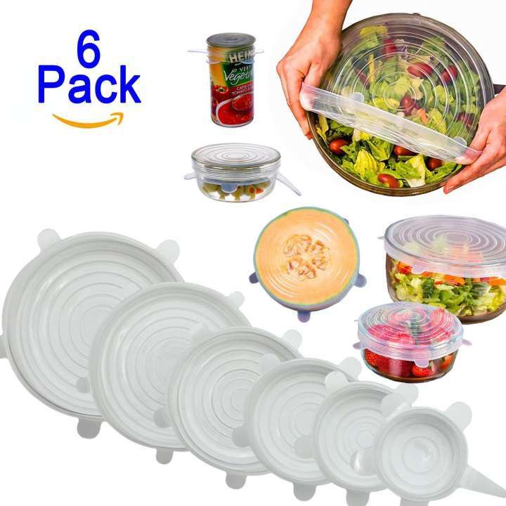 6Pcs Kitchen Reusable Silicone Stretch Seal Lid Preservation Vacuum Food Storage Bowl Cover6Pcs Kitchen Reusable Silicone Stretch Seal Lid Preservation Vacuum Food Storage Bowl Cover