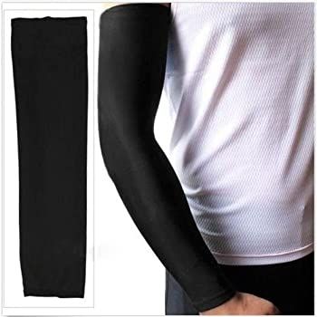 Sports hour Hi Cool UV Protection arm sleeves-Pack of 1 Pair High Elasticity Arms Protection Anti-sunburn Sun-proof Slim Cooling Hand Sock Seamless Ice Silk Arm Cooling Sleeves UV Sun Protection Arm Sleeves Workout Exercise Fitness Note random color will
