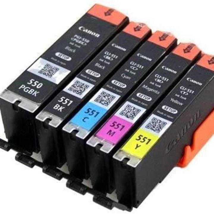5x Replacement  Canon Pack With Chip PGI-550 CLI-551 Compatible Printer Ink Cartridges for Canon Pixma IP7200 Series  iP7250/IP8700 Series/iP8750/iX6850/MG5400 Series/MG5420/MG5450 MG5450s/MG5500 Series/MG5550 etc.