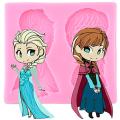 Disney Frozen Anna Elsa Princess Silicone Mold Cupcake Topper Candy Chocolate Mould Baby Birthday Fondant Cake Decorating Tools. 