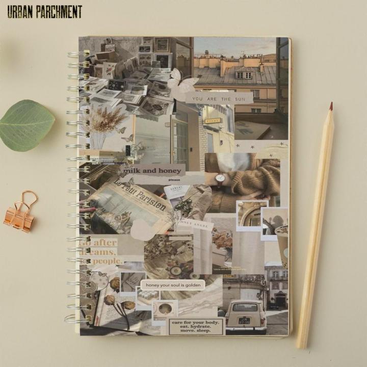 Beige Aesthetic - A4 Spiral Notebook with Plastic Sheet
