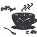Coffee Cup  style Wooden   Wall Clock , Clock , Wooden Wall Clock  Wall Clock , Wood Wall Clock , Home Decor Wall Clock , Kids Room Wall Clock , Wall Hanging Decoration , Black Wood Wall Clock , Fancy Wall Clock , Woman Wall Clock , Laser Cut Wall Clock. 
