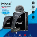 Morui GM-X10 Wireless Microphone 3-in 1 & 4-in-1  | 1 Year Warranty | Active Noise Cancellation Mic, DSLR Support, Smartphones & Audio Devices | Premium Studio Sound, Eco-Friendly & AUX Support. 
