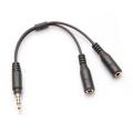 3.5mm Stereo Audio Male To 2 Female Headset Mic TRRS Y Splitter Cable Adapter - intl. 
