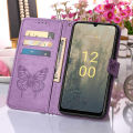 lthmy for Nokia C31 Butterfly PU Leather Flip Wallet Card Slots with Hand Strap Stand Cover case. 