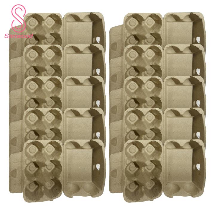 Eco-friendly Egg Cartons 10 Pack Reusable Egg Cartons Natural Cardboard Container for Farm Eggs Bulk 6 Count Egg Cartons Eco-friendly Chicken Supplies Egg Packaging Solution