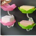 Wall- Mounted Drain Soap Box Double Layer Flower Shaped Soap Tray Removable Soap Dish Non- Slip Storage Self- Adhesive Bathroom Accessories. 