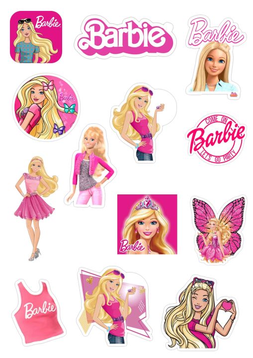 Barbie Stickers for Laptop Car Bike Phone Stickers 13Pcs Notebook Waterproof Sticker Daraz.pk