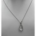 Trendy unique White stone Pendant Necklace with chain for girls and women high quality. 