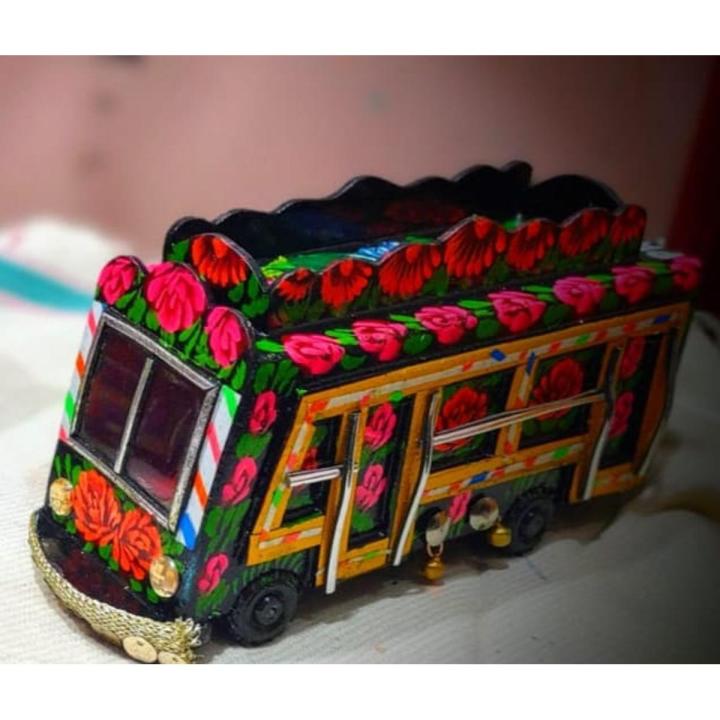 7 inches Miniature W-11 bus Model, Decorative miniature truck, home decoration / Handicraft / Handmade / Hand Painted / Vip's Creation