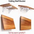 2 Pcs Sturdy Folding Shelf Brackets, Heavy Duty White Metal Triangle Table Bench Folding Shelf Brackets, Folding Shelf Hinge Wall Mounted,Available in 4 Sizes:12/14/16/18inches. 