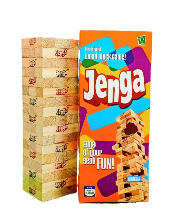 Hasbro Gaming Jenga Classic Game with Genuine Hardwood Blocks, Stacking ...