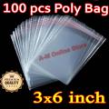 Bundle of 100 (3 X 6 Inch) Resealable Cellophane/BOPP/OPP Cello Poly Transparent Plastic Bags For Storage Self Adhesive Polythene Peel + Seal Bags For Packing Jewelry Items, small Accessories packing bag, Chamak Theli.. 