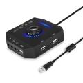 Phoinikas T10 Multi-Switch Usb Hub Audio Adapter External Stereo Card With 3.5 Mm Headphones And Microphone Jack Black. 