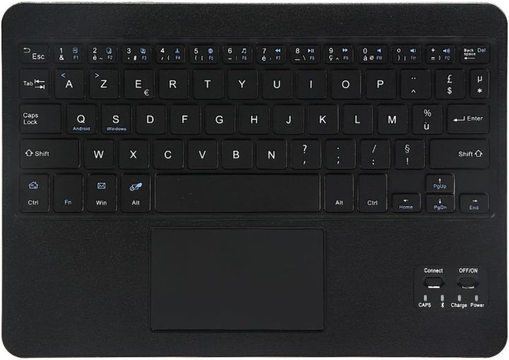 Coastacloud Coastacloud QWERTY Thin Bluetooth Spanish Keyboard with Multi-Touchpad Function and Battery for All Windows, Android, OS and Tablet, Dark Blue, 33 x 100 cm, Dark Blue