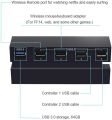 5 Port USB HUB For PS4 Slim USB 3.0/2.0 High Speed Charger Controller Splitter. 