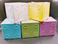 Table Storage  candy-colored Macaron square storage box Non-slip Ergonomic Handle Square Shape Desk Organizer. 