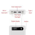 Power Bank Case for 18650 Rechargeable Batteries Dual Output and Input with Type-C Support, 8 or 10 Cell Capacity (Batteries Not Included). 
