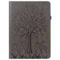 (New) For Lenovo Legion Y700 Tree & Deer Pattern Pressed Printing Leather Tablet Case. 