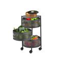 Kitchen Vegetable and fruit 3 Tier 3 layer Round Basket Rotating Rack Moveable Organizer trolley - Kitchen Storage savior by FB traders. 