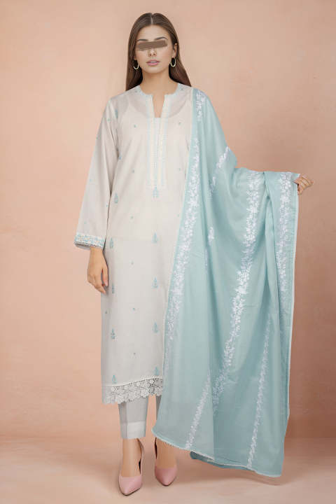 Saya 1 Piece Dupatta For Women and Girls - Fabric: Cotton - Colour: Blue - Designcode: WASD-121