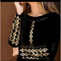 Stylish Mirror work organza shirt (1 pcs) unstitched. 