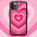 Iphone Cover Pink Heart Design (Aluminum Sheet Case). 