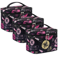 Women Portable Cosmetic Bag Cute Makeup Travel Case Multifunctional Make up Bag, Toiletry Bag Travel Bags for Women Girls (Flaming Lips). 