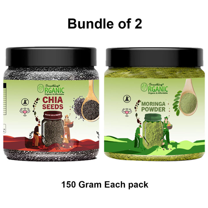 Bundle Of 2 Chia Seeds Organic For Weight Loss + Moringa Leaf Fine ...