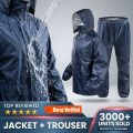 Waterproof Rain Suit for Men Women 2 Piece Rainwear Jacket Trouser | Premium Parachute Fabric Rain Coat Kit | Heavy Duty Reusable Raincoat for Bike Riding Delivery Riders Motorbike Outdoor Dust Proof Lightweight – ABID STORE. 