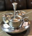 SAUCE SERVING SET Pure Stainless Steel 3 In 1 Pickle Jar Set For Dining Table, Lid, Spoon & Tray, 3 Pickles Pot. 