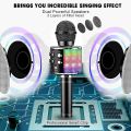 4 in 1 Karaoke Microphone Bluetooth Wireless Microphone Portable Karaoke Player with Speaker for Android/iOS, PC and Smartphone. 