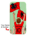 Costom Albania Flag Football Soccer Jersey Cover Case for iPhone 15 14 Pro Max 13 12 11 Mini X XS XR 7 8 6S Plus SE. 
