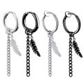 [ New ] Japanese and Korean Style Men's Earrings Hipster Single Personalized Street Titanium Steel Earring Ear Clip Female Student Earrings with Pierced Ears. 
