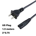 BSOD Electric Cord EU Power Cable 2Pin Cable 1.5Meter 250V 2.5A US Power Cord UK Supply Cable Lead Wire Power for Electrique. 
