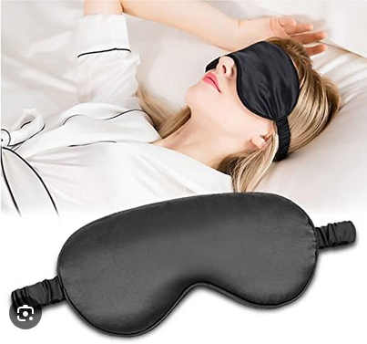 Sleeping Eyeshade Double Side Emulation Silk Eye Mask Adjustable Single Strap Unisex Travel Relax Blindfold