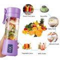 USB Rechargeable Juicer Blender 6 Blades Electric Blender Mini Portable Personal Size USB Rechargeable Mixer 380ml Food Grade Water Bottle Portable Fruit Juicer Machine (Double Click Start) By Bee To Door. 