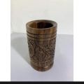 Carving Wooden Pen Jar, Flower Carved Pen Jar, Creative Pen Jar, Brush Holder Pen Holder.. 
