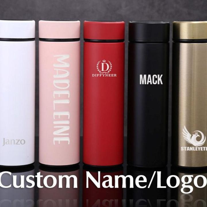 Custom Name Logo Smart Stainless Steel Thermos Temperature Display Water Bottle Vacuum Flasks Thermoses Travel 500ml Thermo Mug