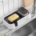 Bathroom Soap Dish Decorative Rustproof with Spong Holder Soap Tray Rack. 
