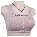 Front Open Cotton Bra for Women Button Closure, Wire Free Bralette with Adjustable Straps, U-Shaped Back, Plus Size, Comfortable Seamless Design. 