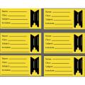 BTS yellow and black themed Name Tag Stickers for BTS Fans. 