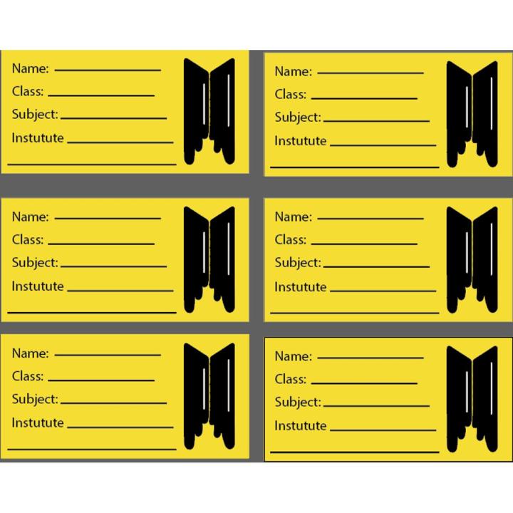BTS yellow and black themed Name Tag Stickers for BTS Fans
