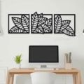 3D wooden 3 Piece Long Leaf Panels | Wall Hanging wooden Art | Wall art I Wall art for room decoration I Wall art for room I Leaves wooden wall art I Wall art for bedroom I Wall art frame I Wall arts. 