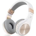 Riwbox Bluetooth Headphones, XBT-80 Foldable Stereo Wireless Bluetooth Headphones Over Ear with Microphone and Volume Control, Wireless and Wired Headphones for PC/Cell Phones/TV/Ipad (White Gold). 