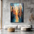 Abstract Cityscape painting print in solid frame , Office Wall Art, Poster Painting ,Textured Painting , Wall Decor Living Room, Home Decor , Ready to hang Painting. 