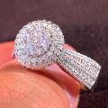 Trendy Exquisite Diamond Ring Artificial Super Flash Diamond Copper Ring for Women Hot Sale Micro-Inlaid Full Diamond Hand Jewelry. 