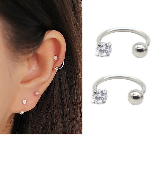 Pieces 8mm Spiral Cartilage Helix Stud Tragus Ear Piercing