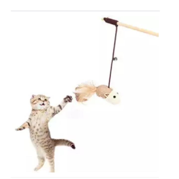Playing Stick With Bell For Cat & Puppy