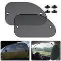 2Pcs Universal Size 25.59X14.96 Inch Car Sun Shade for Side Window with Suction Cups for Baby Kids and Pets. 